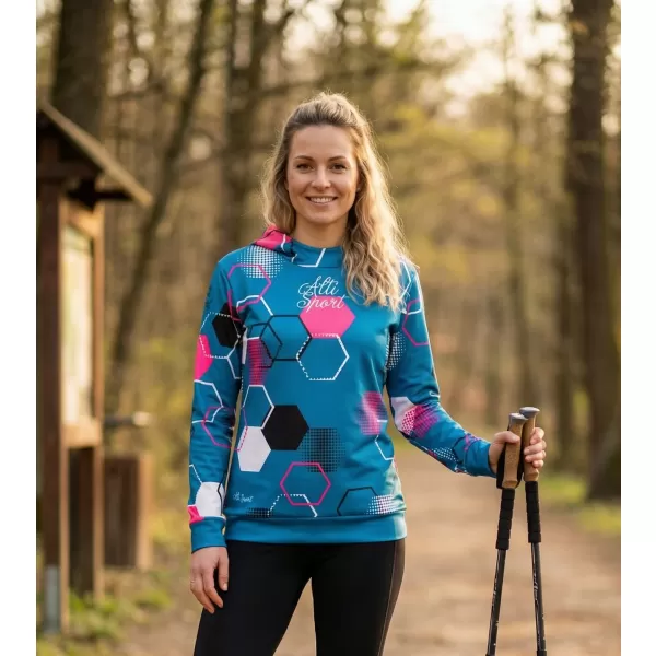  Prémium funkcionális női pulóver ALTISPORT VOJ/ALW037MI01 KEROZIN/RÓZSASZÍN 