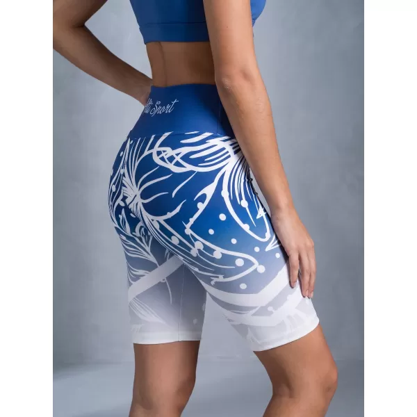  Női prémium funkcionális leggings térd felett ALTISPORT VOJ/ALW045LEG02 SÖTÉTKÉK/FEHÉR 