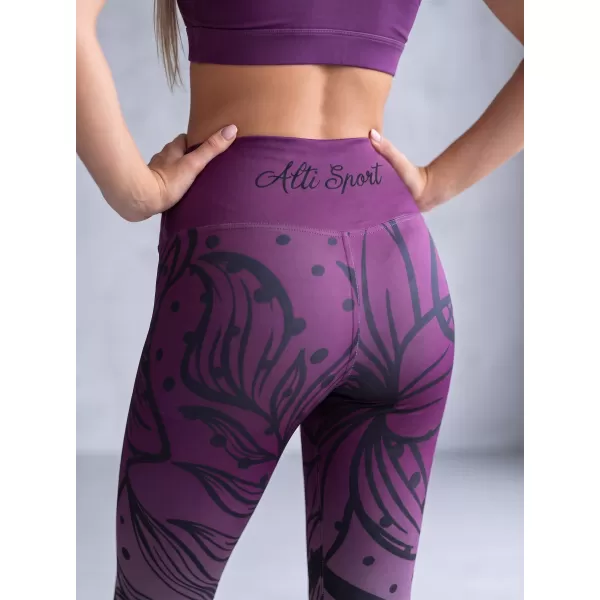  Női hosszú, prémium funkcionális leggings ALTISPORT VOJ/ALW045LEG01 LILA/FEKETE 