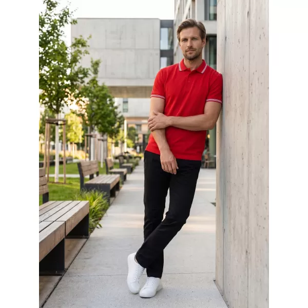  Férfi póló gallérral ALTISPORT NoPrint NP/ALM912 PIROS 