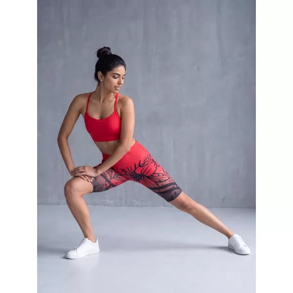  Női prémium funkcionális leggings térd felett ALTISPORT VOJ/ALW045LEG02 PIROS ÉS FEKETE 