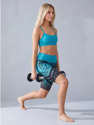 Női prémium funkcionális leggings térd felett ALTISPORT VOJ/ALW045LEG02 SMARAGD/FEKETE
