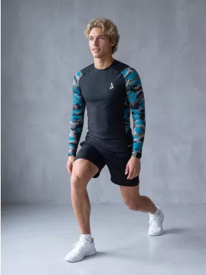 Férfi funkcionális tömörítés T -piró prémium ALTISPORT VOJ/ALM038TR03 KEROZIN/FEKETE