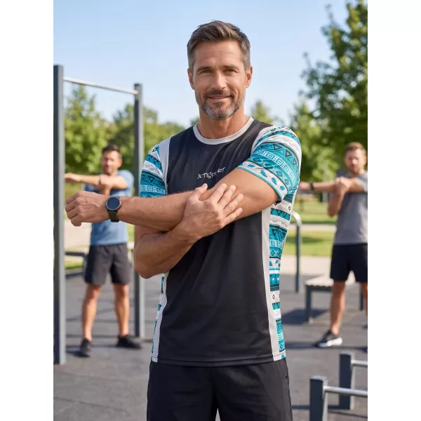  Férfi funkcionális prémium póló ALTISPORT VOJ/ALM043TR01 FEKETE ÉS KÉK 