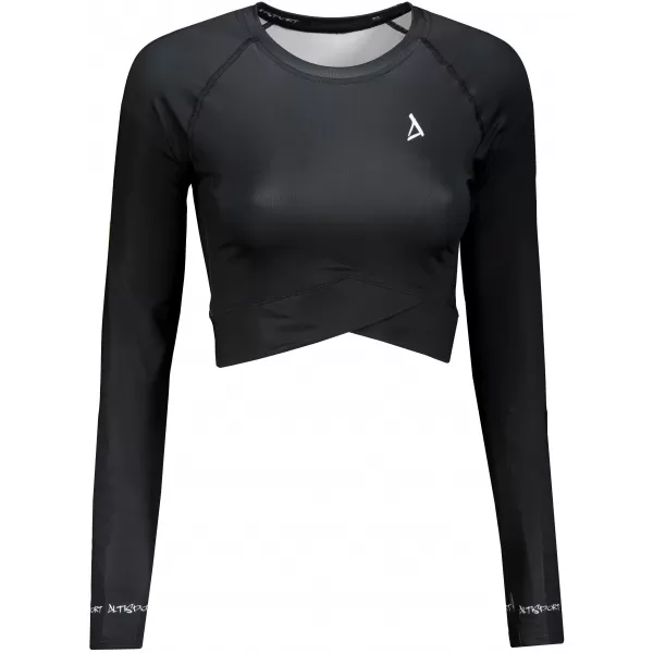  Női prémium, hosszú ujjú funkcionális crop felső ALTISPORT VOJ/ALW000TR04 FEKETE 