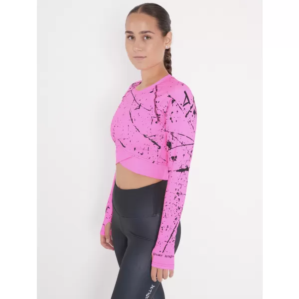  Női prémium, hosszú ujjú funkcionális crop felső ALTISPORT VOJ/ALW034TR04 FLUO RÓZSASZÍN 