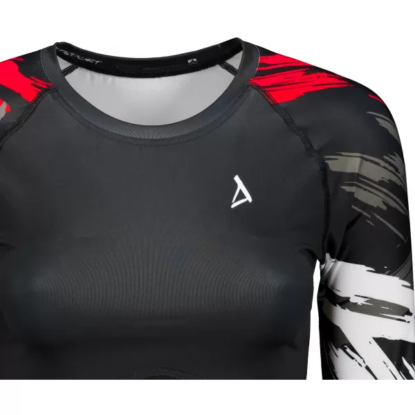  Női prémium, hosszú ujjú funkcionális crop felső ALTISPORT VOJ/ALW039TR04 FEKETE PIROS 