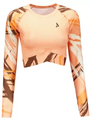 Női prémium, hosszú ujjú funkcionális crop felső ALTISPORT VOJ/ALW039TR04 NARANCS