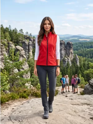 Női softshell mellény ALTISPORT NoPrint NP/ALW7211NJ PIROS FEKETE