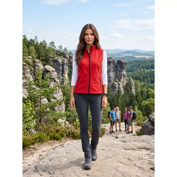  Női softshell mellény ALTISPORT NoPrint NP/ALW7211NJ PIROS FEKETE 