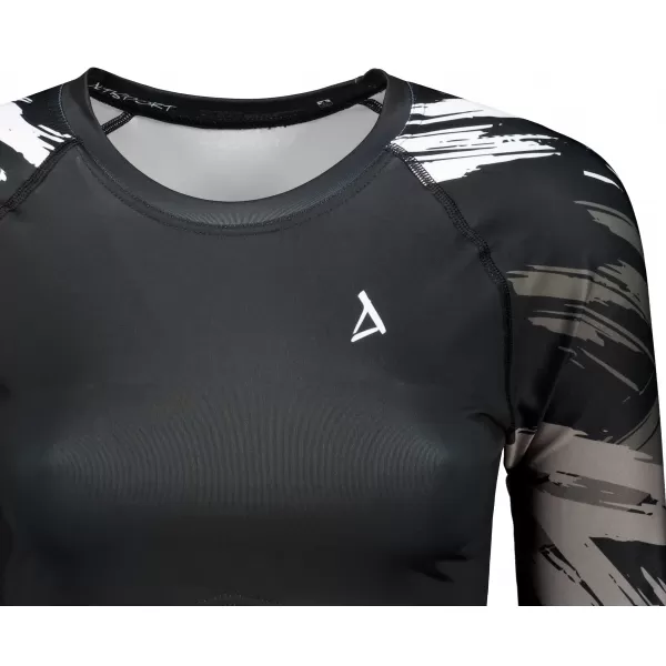  Női prémium, hosszú ujjú funkcionális crop felső ALTISPORT VOJ/ALW039TR04 FEKETE-FEHÉR 
