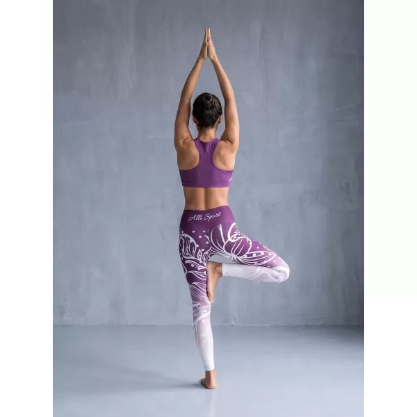  Női hosszú, prémium funkcionális leggings ALTISPORT VOJ/ALW045LEG01 LILA/FEHÉR 