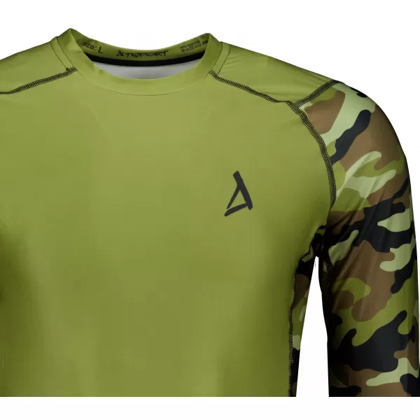  Férfi funkcionális tömörítés T -piró prémium ALTISPORT VOJ/ALM038TR03 ZÖLD/KHAKI 