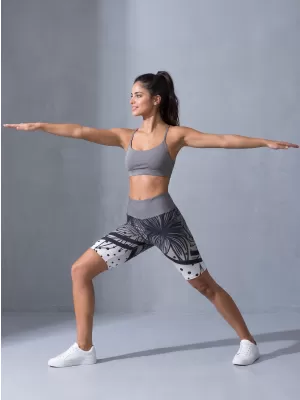 Női prémium funkcionális leggings térd felett ALTISPORT VOJ/ALW045LEG02 FEKETE ÉS FEHÉR