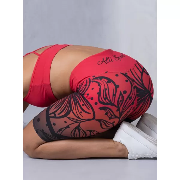  Női prémium funkcionális leggings térd felett ALTISPORT VOJ/ALW045LEG02 PIROS ÉS FEKETE 