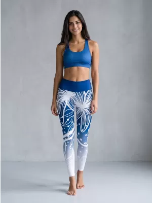 Női hosszú, prémium funkcionális leggings ALTISPORT VOJ/ALW045LEG01 SÖTÉTKÉK/FEHÉR