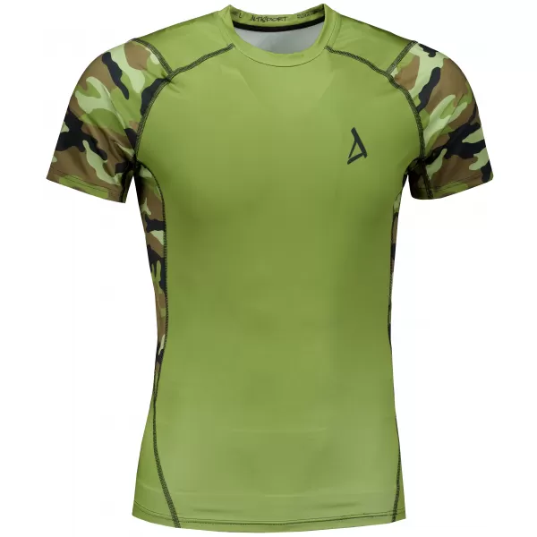  Férfi prémium rövid ujjú funkcionális kompressziós póló ALTISPORT VOJ/ALM038TR04 ZÖLD/KHAKI 