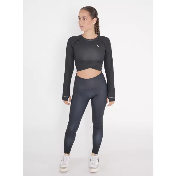  Női prémium, hosszú ujjú funkcionális crop felső ALTISPORT VOJ/ALW000TR04 FEKETE 