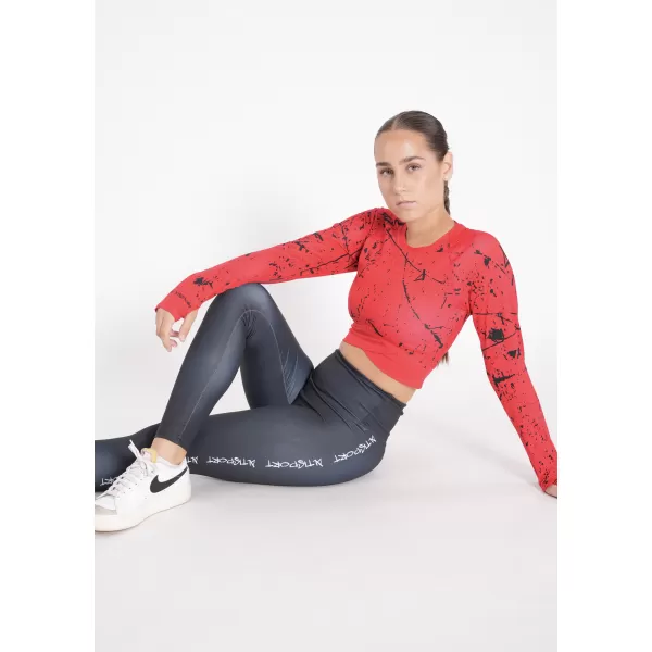 Női prémium, hosszú ujjú funkcionális crop felső ALTISPORT VOJ/ALW034TR04 PIROS 