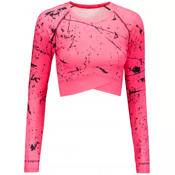  Női prémium, hosszú ujjú funkcionális crop felső ALTISPORT VOJ/ALW034TR04 FLUO RÓZSASZÍN 