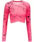 Női prémium, hosszú ujjú funkcionális crop felső ALTISPORT VOJ/ALW034TR04 FLUO RÓZSASZÍN