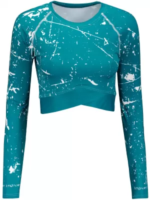 Funkcionális női crop felső, hosszú ujjú prémium minőségű ALTISPORT VOJ/ALW034TR04 SMARAGD