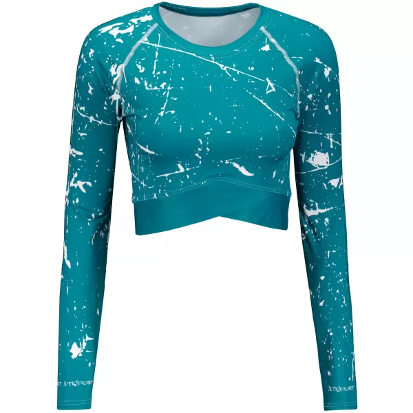  Funkcionális női crop felső, hosszú ujjú prémium minőségű ALTISPORT VOJ/ALW034TR04 SMARAGD 