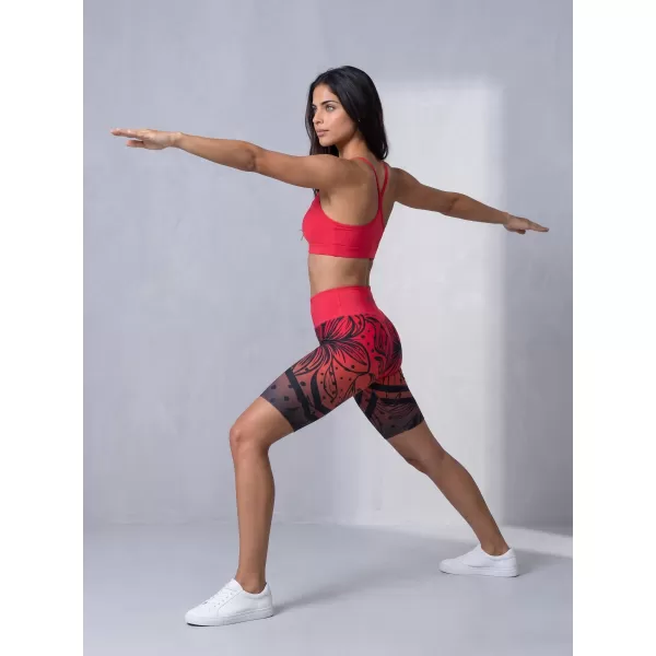  Női prémium funkcionális leggings térd felett ALTISPORT VOJ/ALW045LEG02 PIROS ÉS FEKETE 