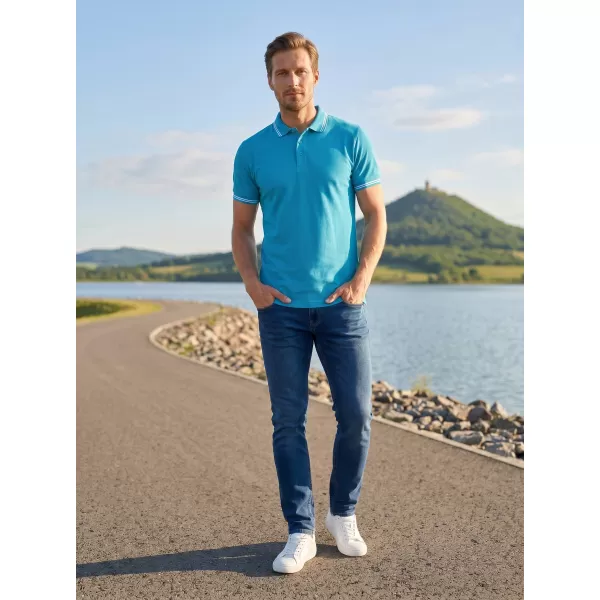  Férfi póló gallérral ALTISPORT NoPrint NP/ALM912 TÜRKIZ 