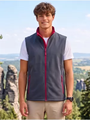 Férfi softshell mellény ALTISPORT NoPrint NP/ALM8211NJ VASSZÜRKE/PIROS