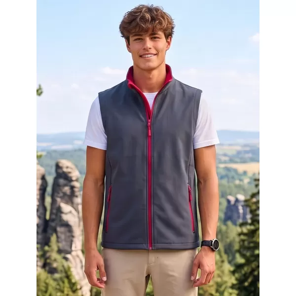  Férfi softshell mellény ALTISPORT NoPrint NP/ALM8211NJ VASSZÜRKE/PIROS 