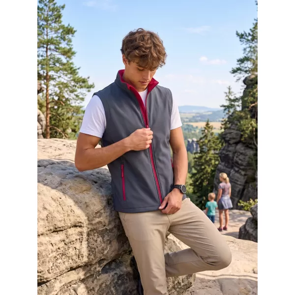  Férfi softshell mellény ALTISPORT NoPrint NP/ALM8211NJ VASSZÜRKE/PIROS 