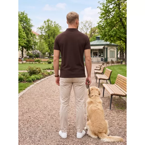  Férfi póló gallérral ALTISPORT NoPrint NP/ALM302 KÁVÉ 