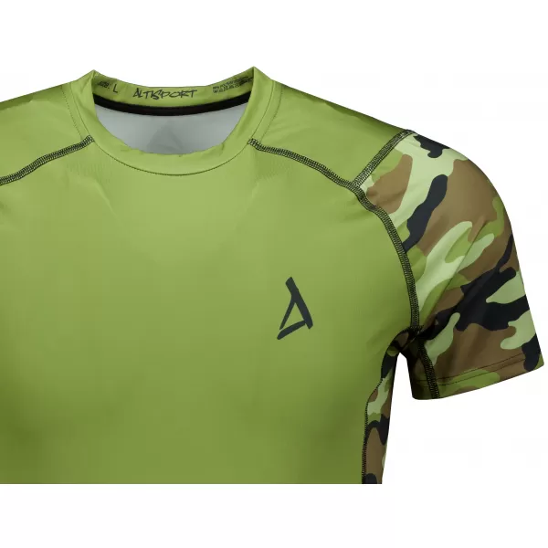  Férfi prémium rövid ujjú funkcionális kompressziós póló ALTISPORT VOJ/ALM038TR04 ZÖLD/KHAKI 