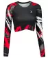 Női prémium, hosszú ujjú funkcionális crop felső ALTISPORT VOJ/ALW039TR04 FEKETE PIROS