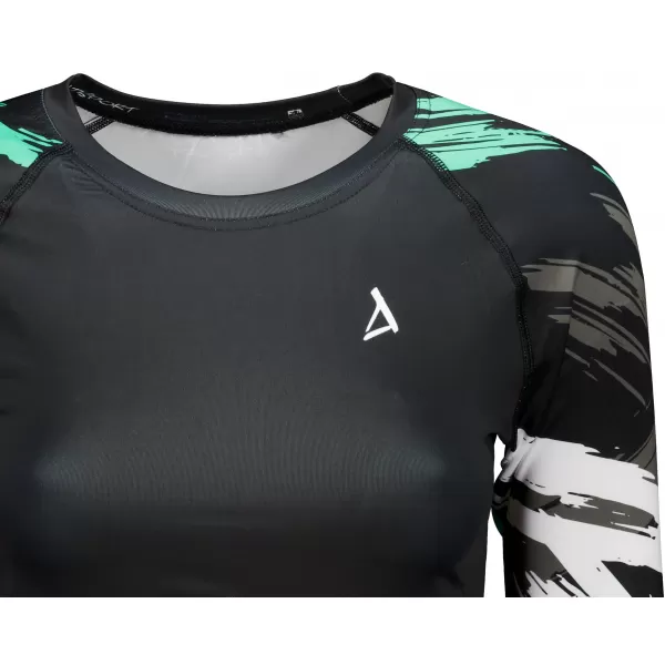  Női prémium, hosszú ujjú funkcionális crop felső ALTISPORT VOJ/ALW039TR04 FEKETE/TÜRKIZ 