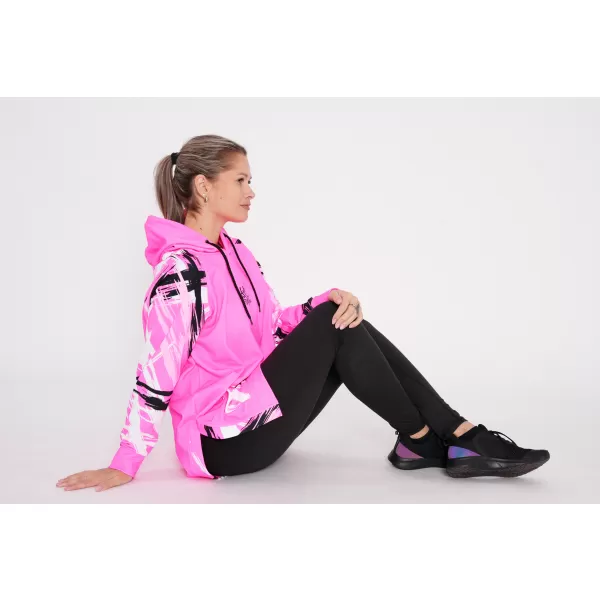  Prémium női funkcionális hosszabbított pulóver ALTISPORT VOJ/ALW039MI03 FLUO RÓZSASZÍN 