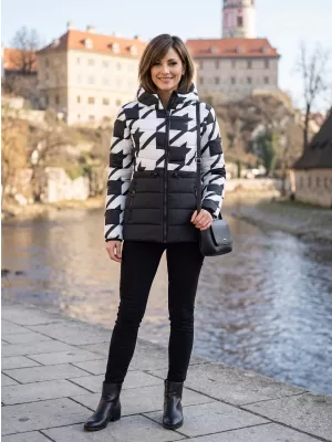 Női kabát ALTISPORT DARCIA FEKETE-FEHÉR