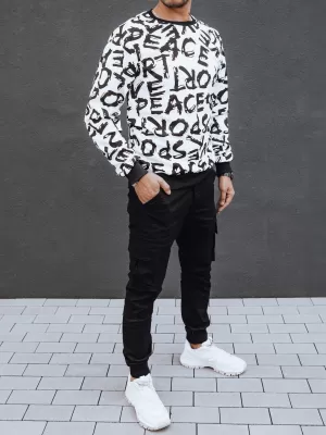 Férfi pulóver DSTREET bx5768 FEHÉR