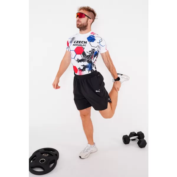  Férfi funkcionális kompressziós ing rövid ujjú prémium ALTISPORT VOJ/ALM036TR04 HEXA FEHÉR 