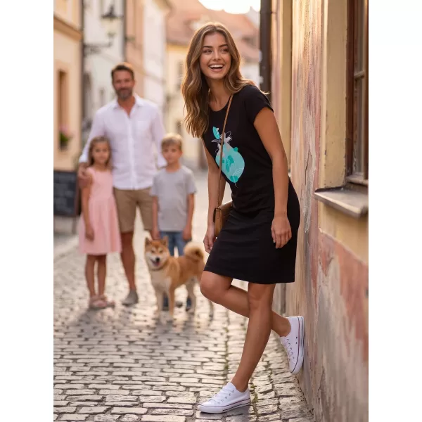  Női meghosszabbított T -póló/ruha ALTISPORT ALW187178 FEKETE -BLUE 