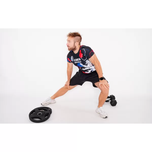  Férfi funkcionális kompressziós ing rövid ujjú prémium ALTISPORT VOJ/ALM036TR04 HEXA FEKETE 
