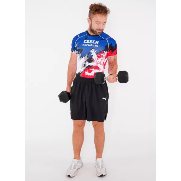 Férfi funkcionális kompressziós ing rövid ujjú prémium ALTISPORT VOJ/ALM036TR04 CSÍKOK 