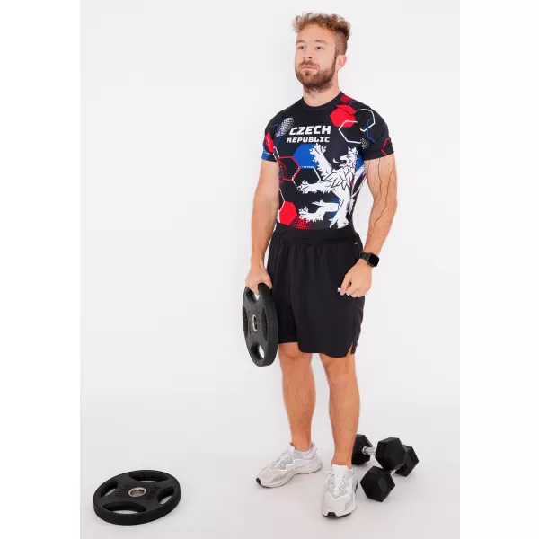  Férfi funkcionális kompressziós ing rövid ujjú prémium ALTISPORT VOJ/ALM036TR04 HEXA FEKETE 