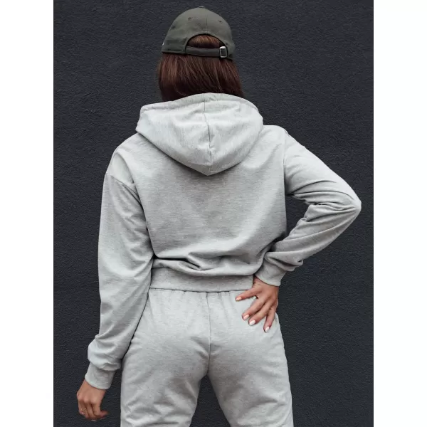  Női pulóver DSTREET TRENDHOOD VILÁGOSSZÜRKE 