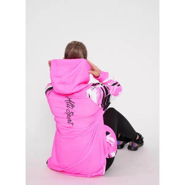  Prémium női funkcionális hosszabbított pulóver ALTISPORT VOJ/ALW039MI03 FLUO RÓZSASZÍN 