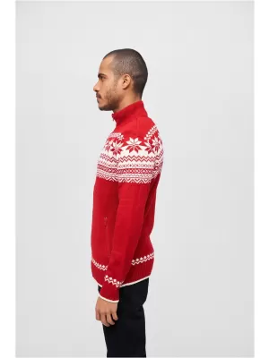 Férfi pulóver BRANDIT CARDIGAN NORWEGER BD5030 PIROS