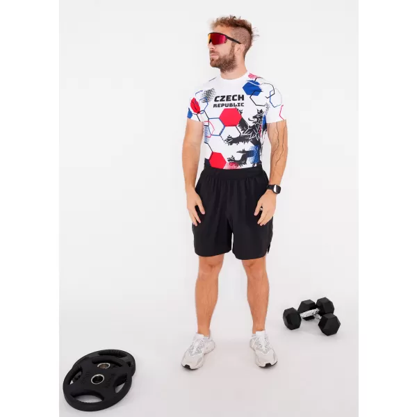  Férfi funkcionális kompressziós ing rövid ujjú prémium ALTISPORT VOJ/ALM036TR04 HEXA FEHÉR 