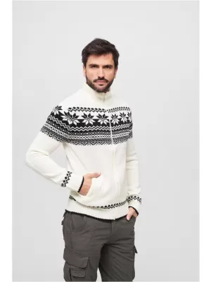 Férfi pulóver BRANDIT CARDIGAN NORWEGER BD5030 FEHÉR