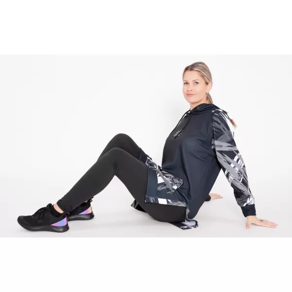  Prémium női funkcionális hosszabbított pulóver ALTISPORT VOJ/ALW039MI03 FEKETE/FEHÉR 